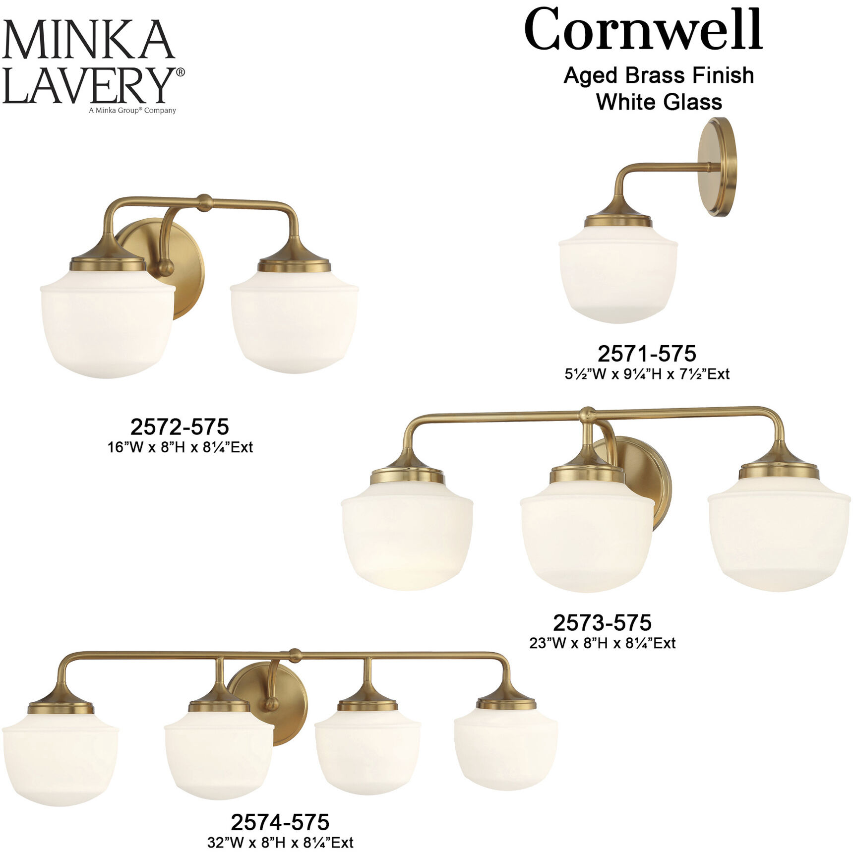 Cornwell 4 Light 32 inch Aged Brass Bath Vanity Wall Light